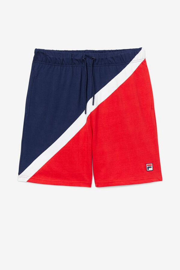 Fila Counter Cotton With Pockets Men's Shorts - Navy,NZ 601-43768